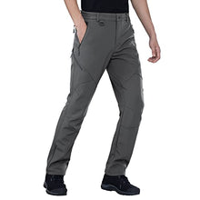 Load image into Gallery viewer, Stlight Mens Snow Ski Water Repellent Softshell Pants for Winter Hiking Fleece Lined Bottom Leg Zipper with 6 Zip Pockets (Grey 34W/30L)