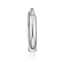 Load image into Gallery viewer, 14k REAL White Gold 1.5mm Thickness Huggie Earrings (8 x 8 mm)