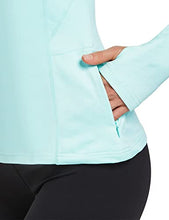 Load image into Gallery viewer, BALEAF Women's Thermal Fleece Tops Long Sleeve Running Athletic t-Shirt with Thumbholes Zipper Pocket Aqua Size XS
