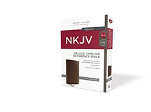Load image into Gallery viewer, NKJV, Deluxe Thinline Reference Bible, Genuine Leather, Brown, Red Letter, Comfort Print: Holy Bible, New King James Version