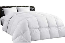 Load image into Gallery viewer, Lightweight Down Comforter (Queen), All-Season Medium Warmth, 100% Cotton Cover, Quilted with Corner Tabs, Soft Comfortable, White Duck Feather Down, Machine Washable, 90"x90"