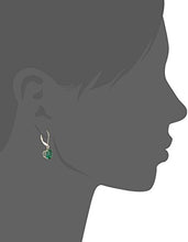 Load image into Gallery viewer, Amazon Collection 10k Yellow Gold Cushion-Cut Checkerboard Created Emerald Leverback Earrings (8mm)