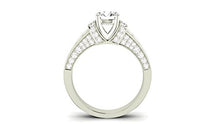 Load image into Gallery viewer, Platinum 1.9 CTW Round Cut Contemporary Channel Set Princess And Pave Round Cut Diamond Engagement Ring, K Color SI1-SI2 Clarity Center Stone