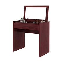 Load image into Gallery viewer, Sunon Makeup Table,Vanity Dressing Table with Flip-Desktop Mirror, Cosmetic and Jewelry Organizers (Mahogany)
