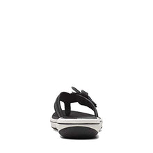 Load image into Gallery viewer, Clarks Women's Brinkley Flora Flip-Flop, Black Synthetic, 9