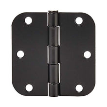 Load image into Gallery viewer, Amazon Basics Rounded 3.5 Inch x 3.5 Inch Door Hinges, 18 Pack, Matte Black