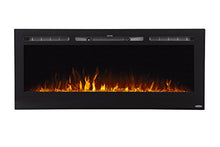 Load image into Gallery viewer, Touchstone 80004 - Sideline Electric Fireplace - 50 Inch Wide - in Wall Recessed - 5 Flame Settings - Realistic 3 Color Flame - 1500/750 Watt Heater - (Black) - Log & Crystal Hearth Options