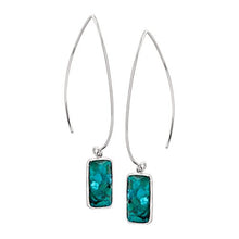 Load image into Gallery viewer, Silpada 'Oasis' Compressed Turquoise Wire Drop Earrings in Sterling Silver