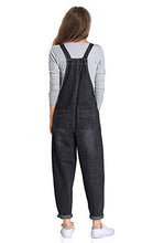 Load image into Gallery viewer, Soojun Women's Casual Baggy Denim Bib Overalls, Black, X-Small