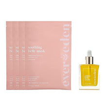 Load image into Gallery viewer, Evereden Golden Belly Serum, 1.7 fl oz. & Soothing Belly Mask for Stretch Marks - 2nd/3rd Trimester Size, 4 Pack | 2 Item Bundle Set | Natural and Clean Pregnancy Skincare