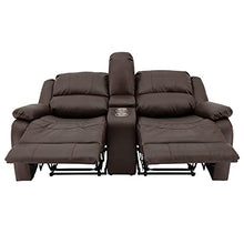 Load image into Gallery viewer, RecPro Charles Collection | 67" Double Recliner RV Sofa & Console | RV Zero Wall Loveseat | Wall Hugger Recliner | RV Theater Seating | RV Furniture | RV Living Room (Slideout) Furniture | Mahogany