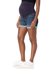Load image into Gallery viewer, Signature by Levi Strauss & Co. Gold Label Women's Maternity Mid-Rise Shortie Shorts, Blue Laguna-Waterless, Large