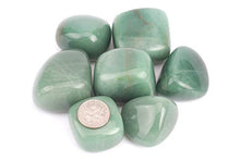 Load image into Gallery viewer, ZenQ 1/2 lb Tumbled Green Aventurine Stones for Wicca, Reiki, and Energy Crystal Healing, Natural Green Aventurine from Brazil