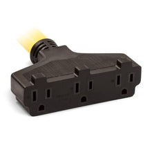 Load image into Gallery viewer, Champion Power Equipment 48034 25 ft. 30A 125V Generator Power 3750 Watts (L5-30P to Three 5-15R) Extension Cord, yellow