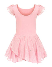 Load image into Gallery viewer, Arshiner Girls Ruffle Sleeve Ballet Dance Dress Tutu Skirted Leotard, 8-9 Years, Ballet Pink