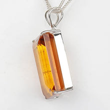 Load image into Gallery viewer, GEMHUB 25.50 Gram Yellow Citrine Pendant Without Chain, Emerald Cut Sterling Silver Pendant Without Chain Jewelry Fashion Idea