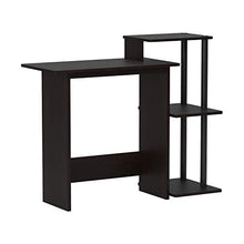 Load image into Gallery viewer, FURINNO Efficient Home Laptop Notebook Computer Desk, Square Side Shelves, Espresso/Black