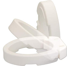 Load image into Gallery viewer, NOVA Medical Products Hinged Toilet Seat Riser, Lift Up and Down Raised Toilet Seat (For Under Seat), For Elongated Seat, White