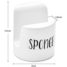 Load image into Gallery viewer, Sponge Holder for Kitchen Sink - Sink Sponge Holder- kitchen Sponge Holder - Rustic Farmhouse kitchen Decor- kitchen Sink Accessories - kitchen Counter Decor- Ceramic Sponge Holder - White