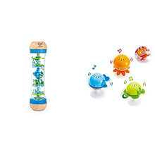 Load image into Gallery viewer, Hape Beaded Raindrops | Mini Wooden Musical Shake & Rattle Rainmaker Toy, Blue, Model Number: E0328B & Put-Stay Rattle Set | Three Sea Animal Suction Rattle Toys, Baby Educational Toy Set
