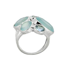 Load image into Gallery viewer, YoTreasure Aqua Chalcedony & Blue Topaz 925 Sterling Silver Chunky Ring