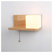 Load image into Gallery viewer, Wen long shop Solid Wood Wall Lamp Wall Light Bedside Wall Light Aisle Corridor Balcony Light with Pull Switch, Sconces Lamps for The Living Room Bedroom