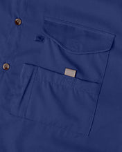 Load image into Gallery viewer, Alimens & Gentle Short Sleeve Outdoor UPF 40+ Breathable Quick Dry Wicking Fabric Fishing Shirt, Blue, X-Large