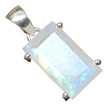 Load image into Gallery viewer, Natural Rainbow Moonstone 925 Solid Sterling Silver Men's Pendant 27mm