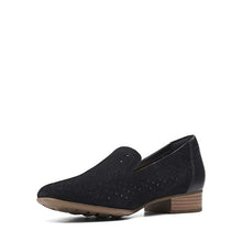 Load image into Gallery viewer, Clarks womens Juliet Hayes Loafer Flat, Black Suede, 8 US