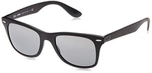 Load image into Gallery viewer, Ray-Ban Unisex-Adult RB4195 Wayfarer Liteforce Sunglasses, Matte Black/Grey Gradient Mirror, 52 mm