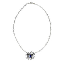 Load image into Gallery viewer, NOVICA Lapis lazuli .925 Sterling Silver Pendant Necklace, 17.75' 'Mexican Sun'