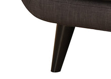 Load image into Gallery viewer, AC Pacific Crystal Collection Upholstered Charcoal Mid-Century 3-Piece Living Room Set with Tufted Sofa, Loveseat, and Arm Chair and 4 Accent Pillows, Charcoal