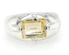 Load image into Gallery viewer, Natural 2ct Golden Citrine 925 Solid Sterling Silver Unisex Ring Size 6, 7, 8, 9
