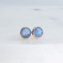 Load image into Gallery viewer, Blue Kyanite Stone 4mm with 14K Gold Filled Stud Earrings