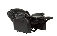 Load image into Gallery viewer, Divano Roma Furniture Bonded Leather Recliner Chair - Overstuffed, Black
