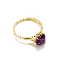 Load image into Gallery viewer, YoTreasure 1.64 Ct. Purple African Amethyst Solid 10K Yellow Gold Solitaire Ring