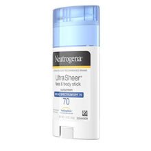Load image into Gallery viewer, Neutrogena Ultra Sheer Non-Greasy Sunscreen Stick for Face & Body, Broad Spectrum SPF 70 UVA/UVB Sunscreen Stick, PABA-Free, 1.5 oz