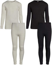 Load image into Gallery viewer, Arctic Hero Boys 2-Pack Thermal Underwear Top and Pant Set - Black/Ecru - 8/10