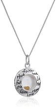 Load image into Gallery viewer, Sterling Silver "Faith Hope Love" Floating Mustard Seed Circle Pendant Necklace, 18"