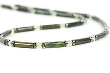 Load image into Gallery viewer, Bloodstone Necklace for Men, Natural Gemston, Peridot, Hematite Choker, Handmade Gemstone Jewelry