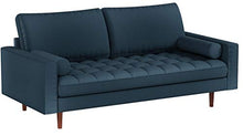 Load image into Gallery viewer, Container Furniture Direct Mid Century Modern Velvet Upholstered Button Tufted Living Room Sofa, 2 Piece Set, Prussian Blue