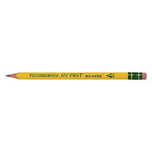 Load image into Gallery viewer, TICONDEROGA My First Tri-Write Pencils with Eraser, Primary Size Wood-Cased #2 HB Soft, Yellow, 36-Pack (13082)