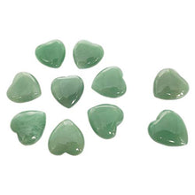 Load image into Gallery viewer, 10Pcs Natural Polished Love Heart Shaped Healing Palm Green Aventurine Quartz Crystal Stone Shiny Carved Reiki Specimens Gemstone Adorn Decoration 0.99X0.99X0.47 inch (10Pcs Green Aventurine)