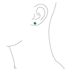 Load image into Gallery viewer, Simple Gemstone Green Malachite Round Ball Stud Earrings For Women 925 Sterling Silver 8MM