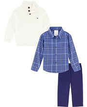 Load image into Gallery viewer, Calvin Klein Baby Boys' 3-Piece Sweater Set with Matching Button-Down Shirt and Pants, Linen Marled, 0-3 Months