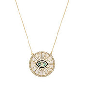 Load image into Gallery viewer, RACHEL Rachel Roy Evil Eye Sun Disc Protection Pendant Necklace for Women Fashion Jewelry