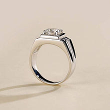 Load image into Gallery viewer, Gnzoe Men's 14k White Gold Wedding Engagement Ring 4-Prong 2ct Moissanite Size 7.5