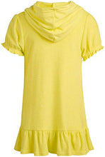 Load image into Gallery viewer, Pink Platinum Girls' Hooded Terry Swim Cover Up, Lemon, 5/6