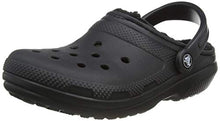 Load image into Gallery viewer, Crocs Men's and Women's Classic Lined Clog | Warm and Fuzzy Slippers, Black/Black, 7 Women 5 Men US