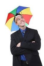 Load image into Gallery viewer, Bedwina Umbrella Hat (Pack of 4) - 20 Inch, Hands Free, Funny Rainbow Colorful Beach Party Hats, Adjustable Size Fits All Ages, Kids, Men & Women